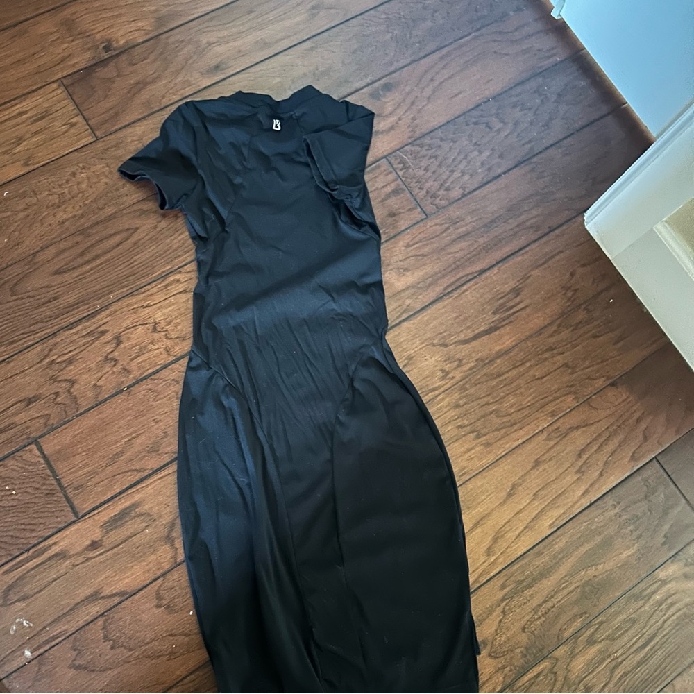 BuffBunny Black Sheath Midi Dress Crew Neck - Picture 3 of 4